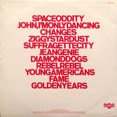 David Bowie : ChangesOneBowie (LP, Comp, RE)