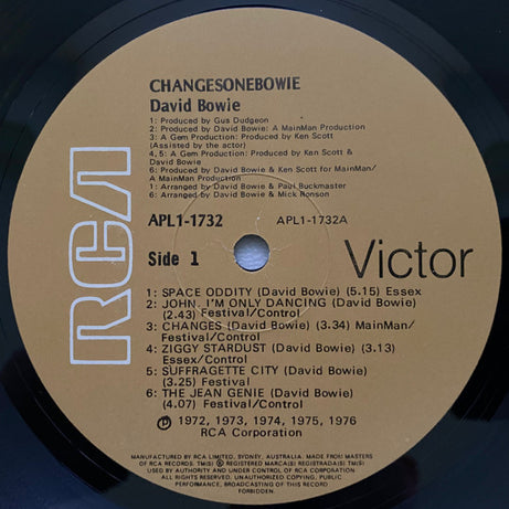 David Bowie : ChangesOneBowie (LP, Comp, RE)