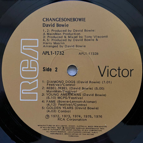 David Bowie : ChangesOneBowie (LP, Comp, RE)