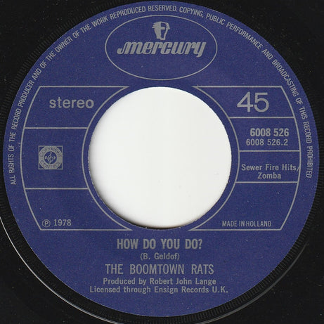 The Boomtown Rats : Like Clockwork (7", Single)