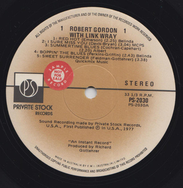 Robert Gordon (2) With Link Wray : Robert Gordon With Link Wray (LP, Album)