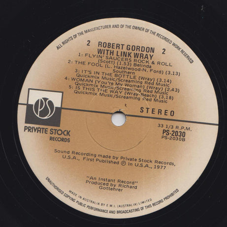 Robert Gordon (2) With Link Wray : Robert Gordon With Link Wray (LP, Album)