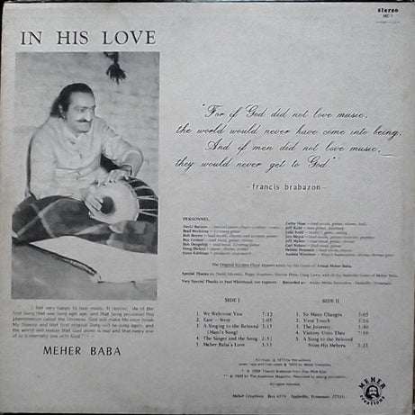 Meher Baba : In His Love (LP, Album)