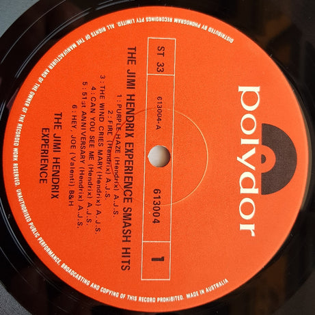 The Jimi Hendrix Experience : Smash Hits (LP, Comp, RE)