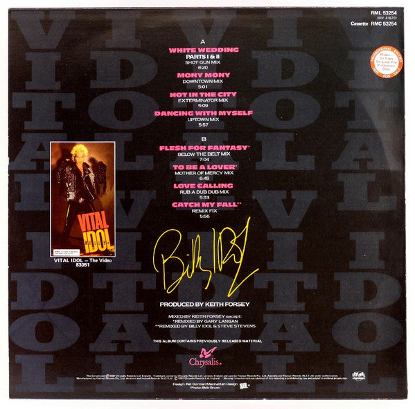 Billy Idol : Vital Idol (LP, Album, Comp, Promo, RP)