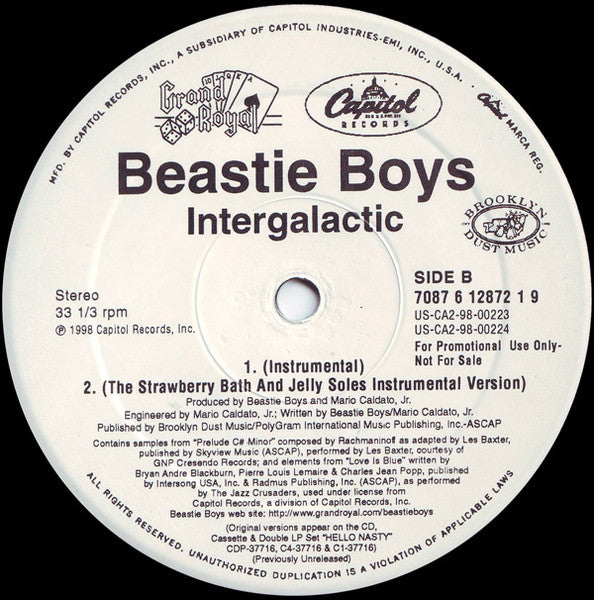 Beastie Boys : Intergalactic (12", Promo)
