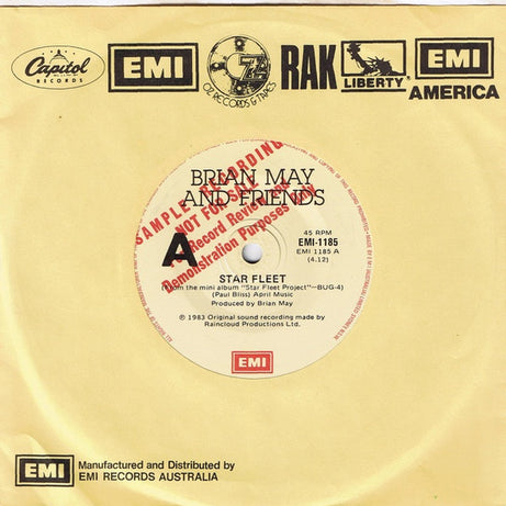 Brian May + Friends : Star Fleet (7", Single, Promo)