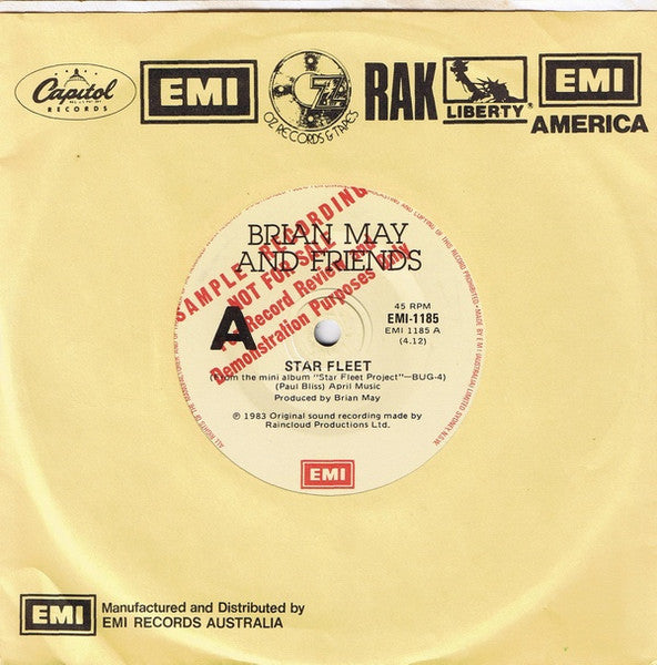 Brian May + Friends : Star Fleet (7", Single, Promo)