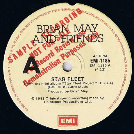 Brian May + Friends : Star Fleet (7", Single, Promo)