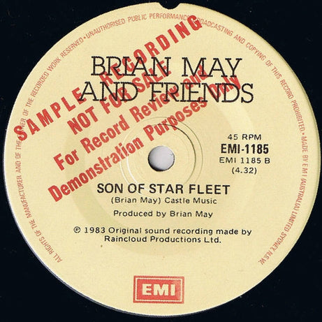 Brian May + Friends : Star Fleet (7", Single, Promo)