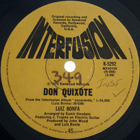 Luiz Bonfá : Apache Talk / Don Quixote (7", Single)