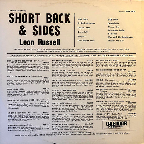 Leon Russell : Short Back & Sides (LP, Album)
