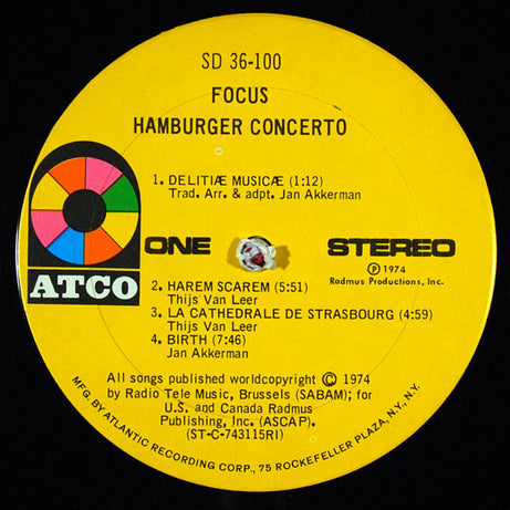 Focus (2) : Hamburger Concerto (LP, Album, PRC)