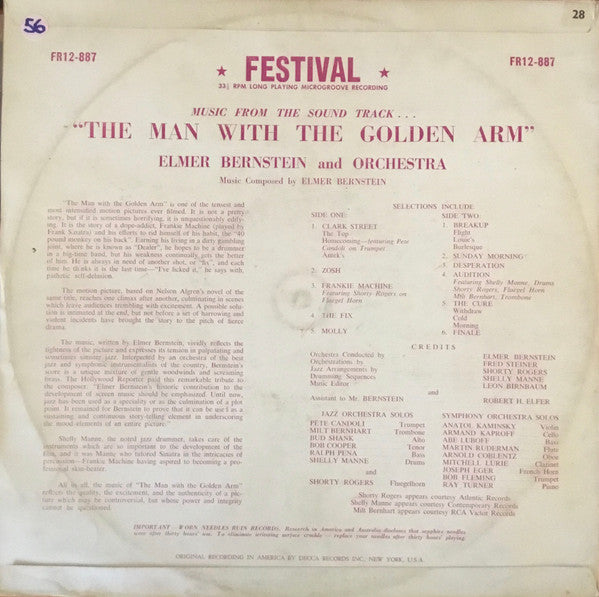 Elmer Bernstein : The Man With The Golden Arm (Soundtrack) (LP, Album, Mono)