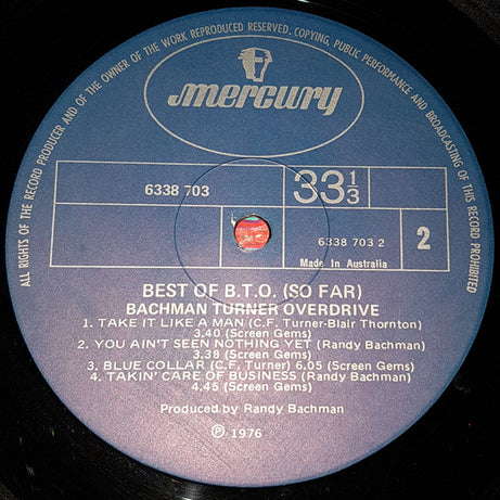 Bachman-Turner Overdrive : Best Of B.T.O. (So Far) (LP, Comp)
