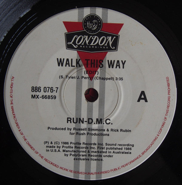 Run-D.M.C.* : Walk This Way (7", Single)
