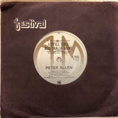 Peter Allen : I Still Call Australia Home (7", Single)