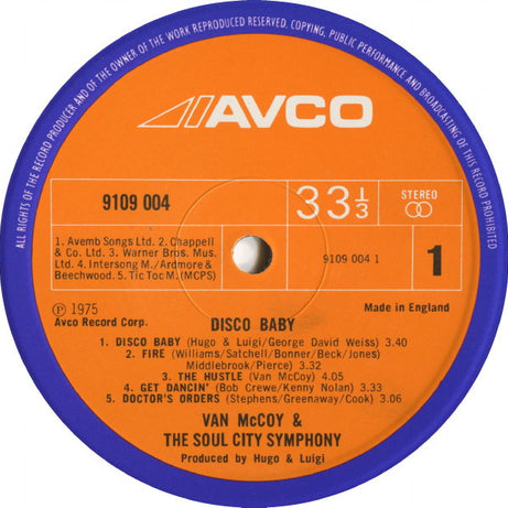 Van McCoy & The Soul City Symphony : Disco Baby (LP, Album)