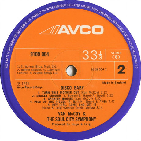 Van McCoy & The Soul City Symphony : Disco Baby (LP, Album)