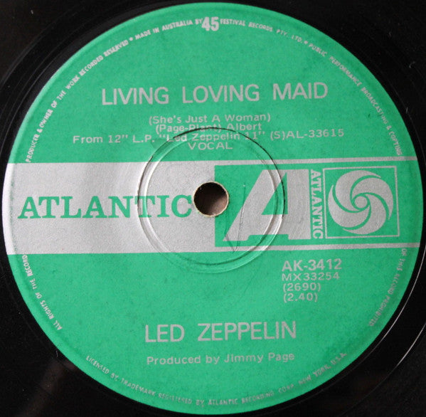 Led Zeppelin : Whole Lotta Love (7", Single)