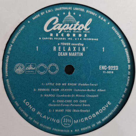 Dean Martin : Relaxin' (LP, Comp)