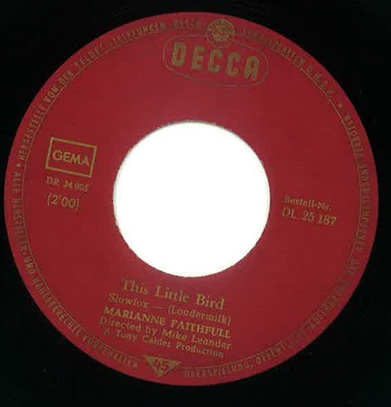 Marianne Faithfull : This Little Bird (7", Single)