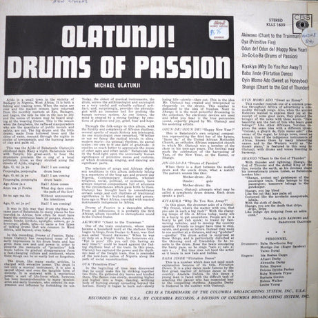 Babatunde Olatunji : Drums Of Passion (LP, Album)
