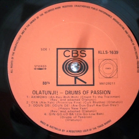 Babatunde Olatunji : Drums Of Passion (LP, Album)