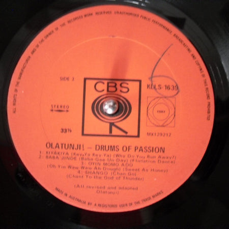 Babatunde Olatunji : Drums Of Passion (LP, Album)