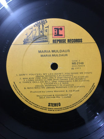 Maria Muldaur : Maria Muldaur (LP, Album, Clu)