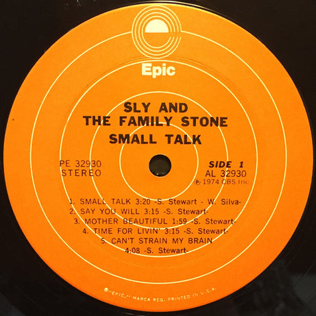 Sly & The Family Stone : Small Talk (LP, Album, Ter)