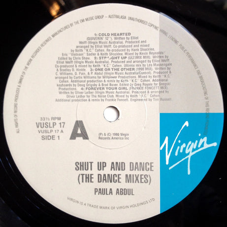 Paula Abdul : Shut Up And Dance - The Dance Mixes (LP, Comp)
