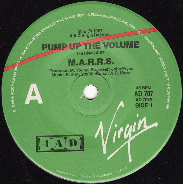 M|A|R|R|S : Pump Up The Volume (7", Single)