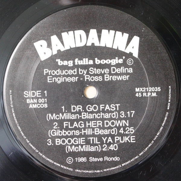 Bandanna (5) : Bag Fulla Boogie  (12", EP)