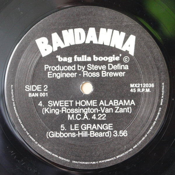 Bandanna (5) : Bag Fulla Boogie  (12", EP)