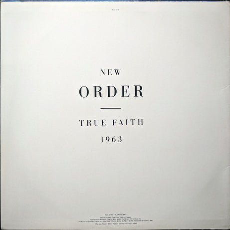 New Order : True Faith / 1963 (12")