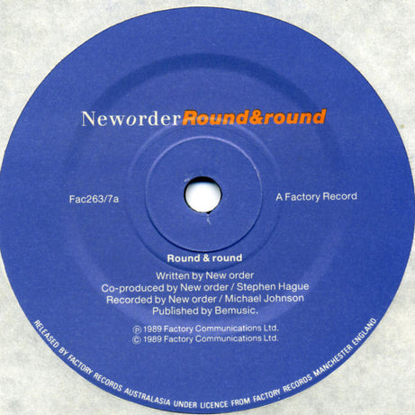 New Order : Round&round (7", Single)