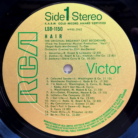 Various : Hair - The American Tribal Love-Rock Musical (The Original Broadway Cast Recording) (LP, Album, RE)