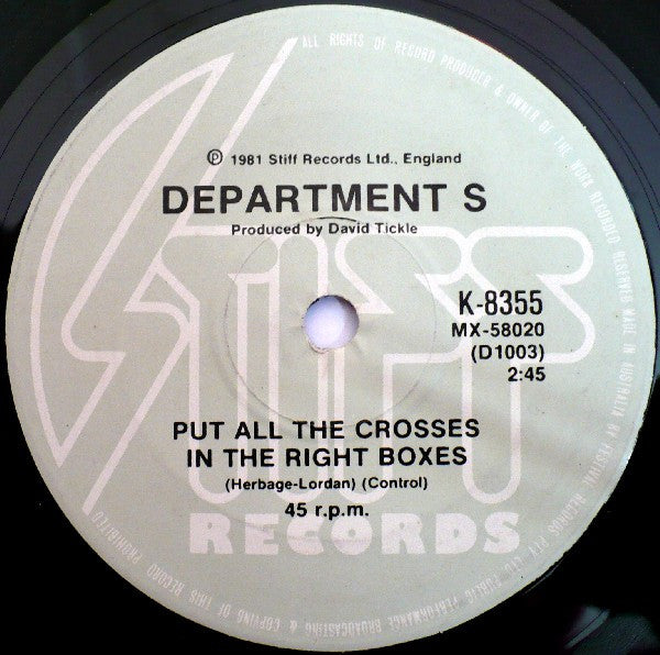 Department S : Is Vic There? (Remix) (7", Single)