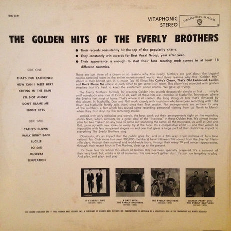 The Everly Brothers* : The Golden Hits Of The Everly Brothers (LP, Comp)