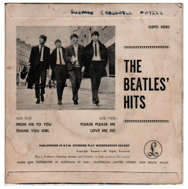 The Beatles : The Beatles' Hits (7", EP, Mono, RP)