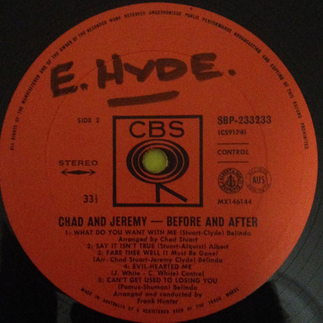 Chad And Jeremy* : Before And After (LP, Album)