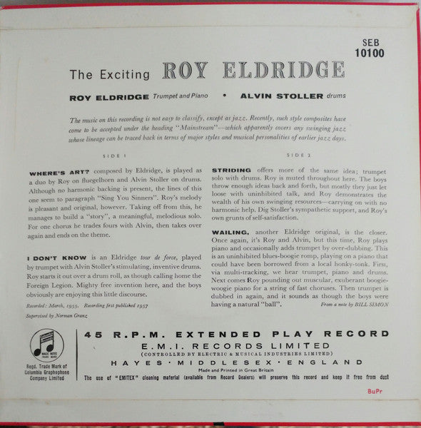 Roy Eldridge : The Exciting Roy Eldridge (7", EP)
