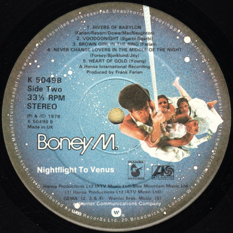 Boney M. : Nightflight To Venus (LP, Album, Pic)