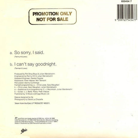 Liza Minnelli : So Sorry, I Said (7", Single)