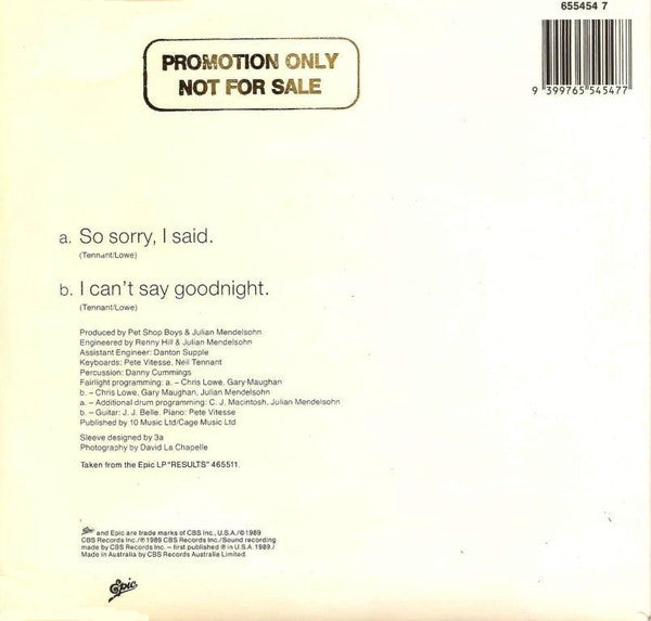 Liza Minnelli : So Sorry, I Said (7", Single)