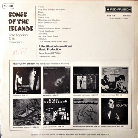 Kana Kapiolani And His Hawaiians : Songs Of The Islands (LP, Album)