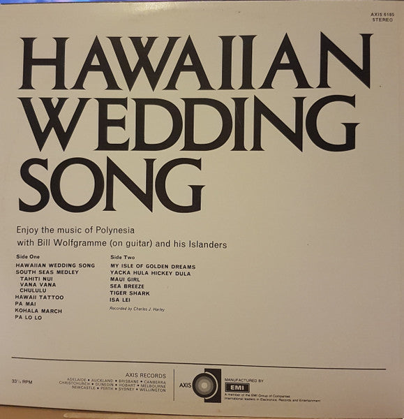 Bill Wolfgramm With His Islanders : Hawaiian Wedding Song (LP)