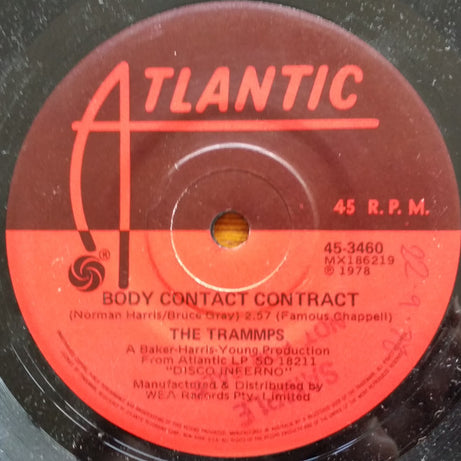 The Trammps : Body Contact Contract / Seasons For Girls (7", Single)