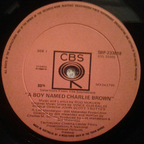 Rod McKuen, Vince Guaraldi, John Scott Trotter : Selections From The Soundtrack "A Boy Named Charlie Brown" (LP, Album)